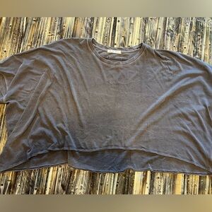 We the Free Oversized Boho Gray Top Boxy Casual Grunge Flowy Batwing Top